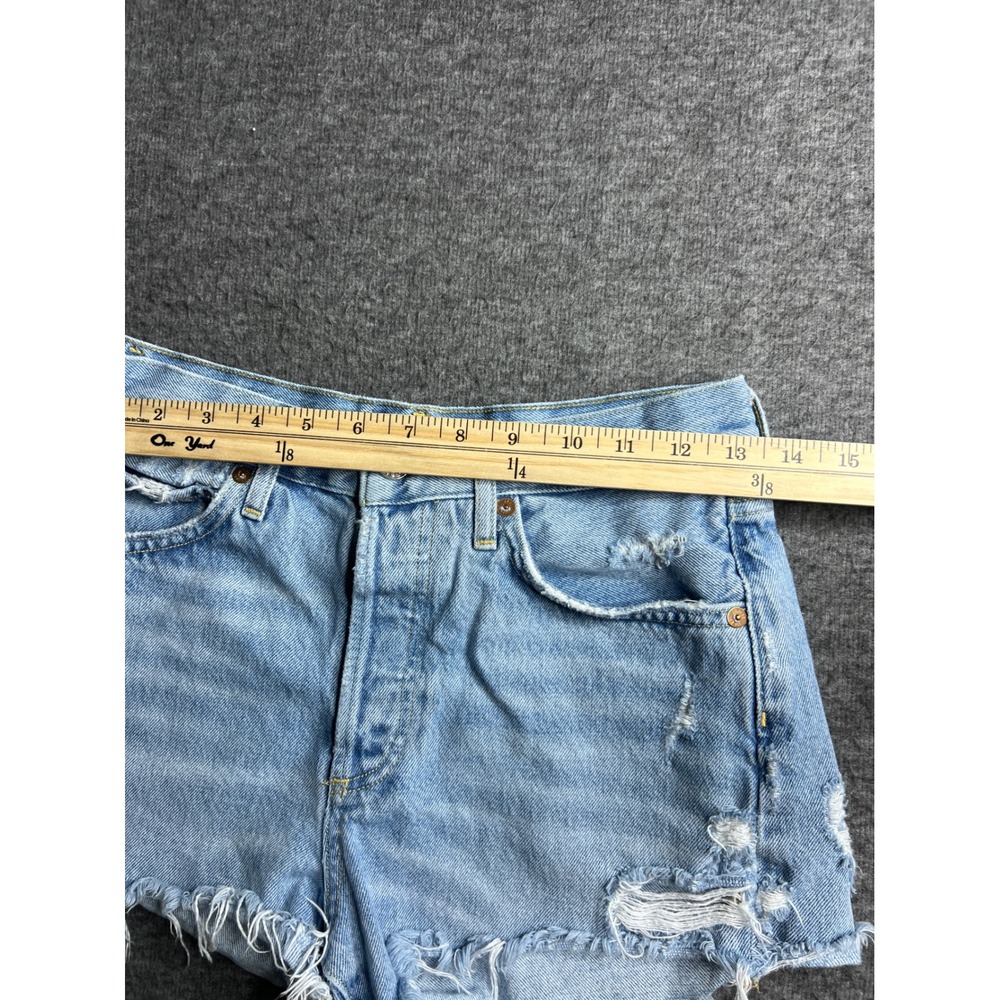 AGOLDE Parker Vintage Cut Off Shorts Light Wash Distressed Denim Size 25 - Picture 8 of 12